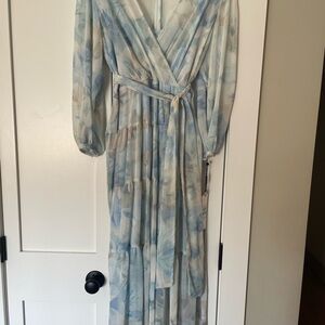 Elegant Calvin Klein Blue Floral Dress